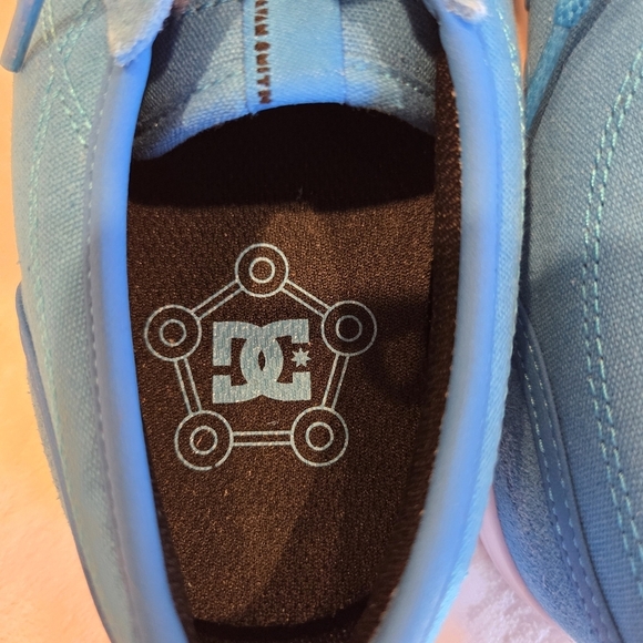 DC Youths Evan Boys Aqua Blue Leather Skateboard Shoes Sneakers Sz 6 Eu 37 Low - Picture 9 of 14